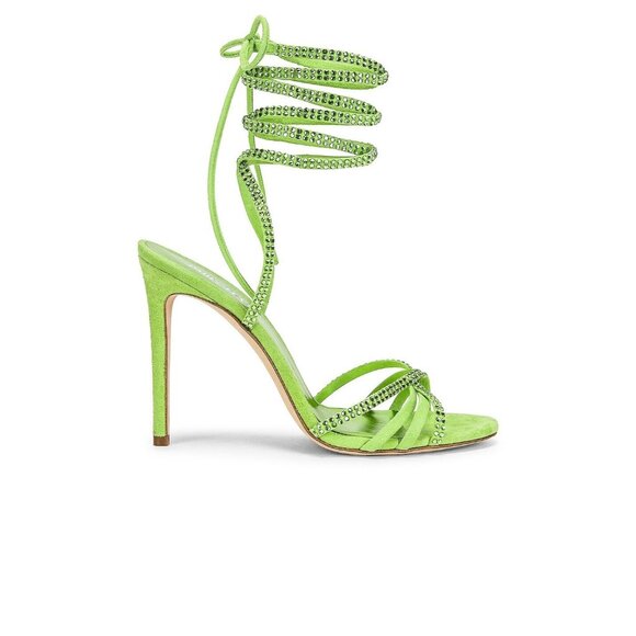 Paris Texas Holly Nicole 105 Lace Up Sandals Heels Peridot Green